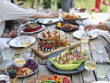 people eating at a picnic